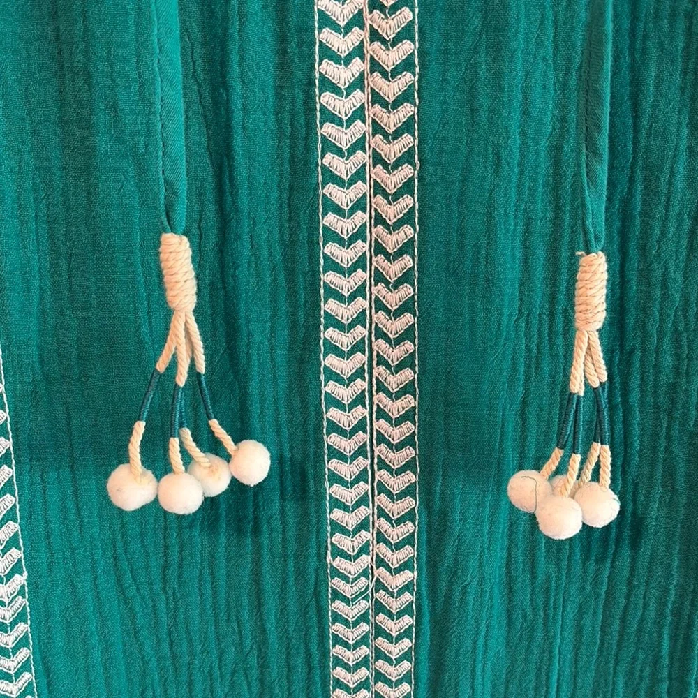 Soft Surroundings Teal and White Midi Dress - Picture 4 of 13